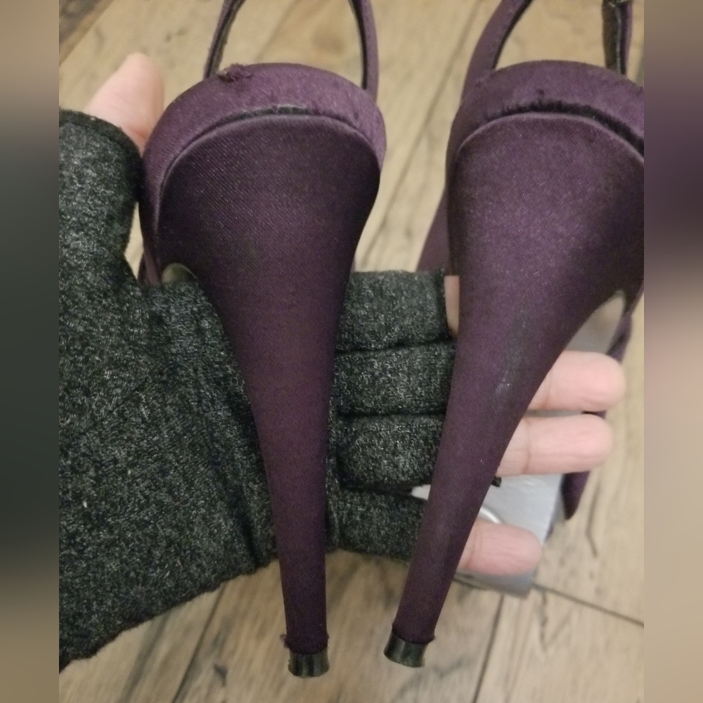 Bebe Zahara Purple Satin Heels Size 7 - Picture 9 of 15
